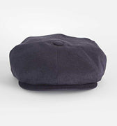 Plain Dark Navy Linen Gatsby Cap
