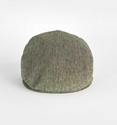 Plain Dark Olive 100% Linen Flat Cap
