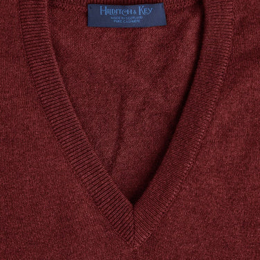 Plain Dark Red Cashmere Sweater