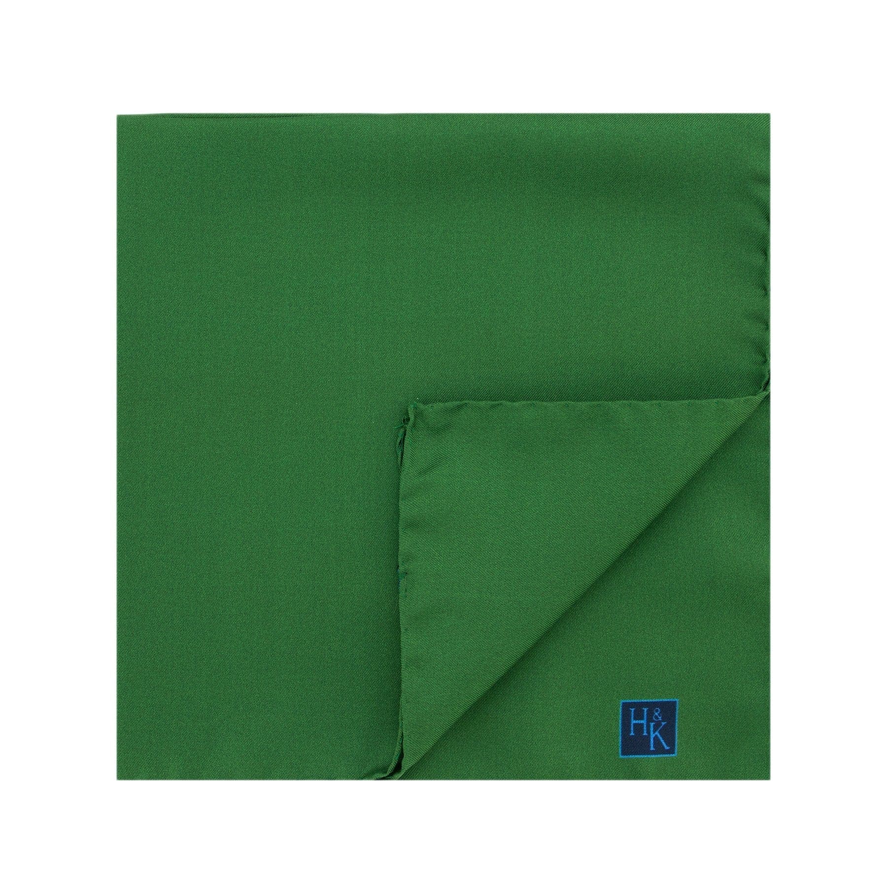 Plain Green Silk Handkerchief