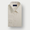 Plain Ivory Cotton Poplin Shirt with Classic Collar & Two Button Cuff