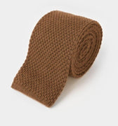 Plain Light Brown Knitted Cashmere Tie