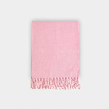 100% Cashmere Solid Scarf - Unisex, Made In Scotland, Warm Pink
