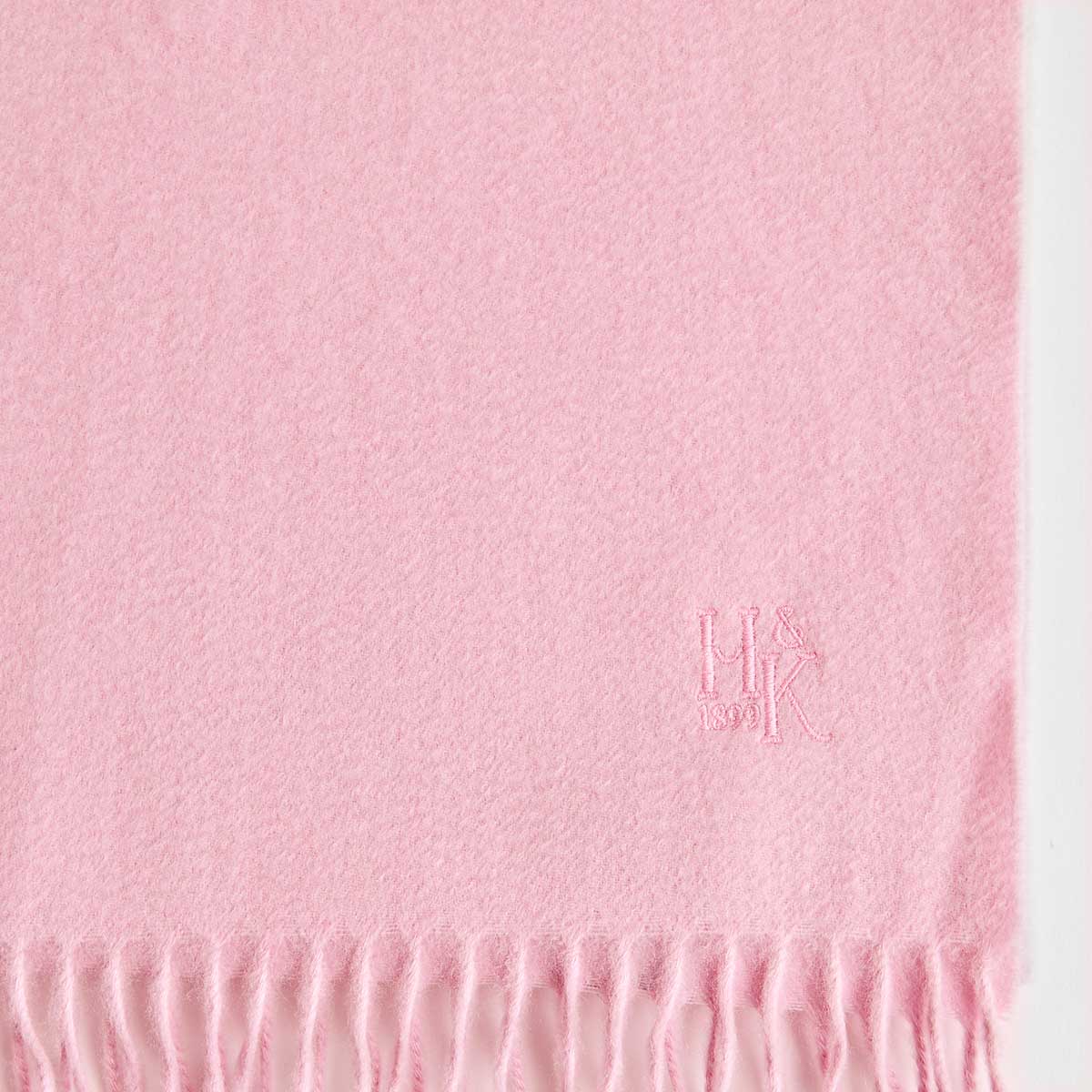 Plain Light Pink Pure Cashmere Scarf Hilditch Key