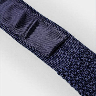 Plain Marine Knitted Silk Tie