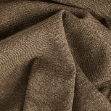 Plain Mid Brown Cashmere V - Neck Sweater