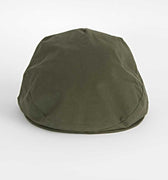 Plain Olive Waxed Cotton Flat Cap
