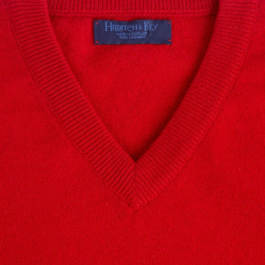 Plain Red 2 - Ply Cashmere V - Neck Sweater