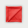 Plain Red Silk Pocket Square with Shoestring Hem