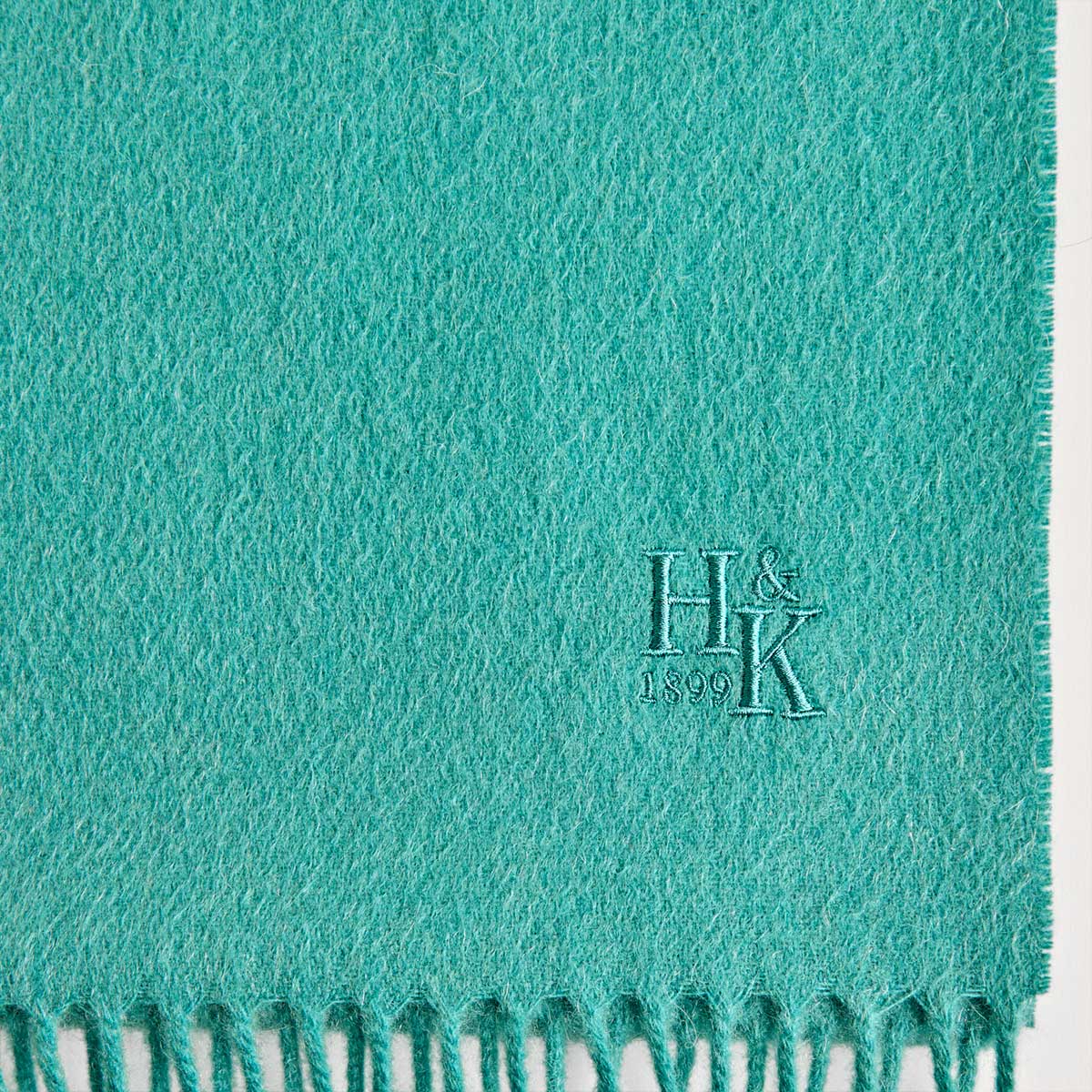 Plain Teal Pure Cashmere Scarf Hilditch Key - Main Image