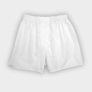 Plain White Cotton Boxer Shorts