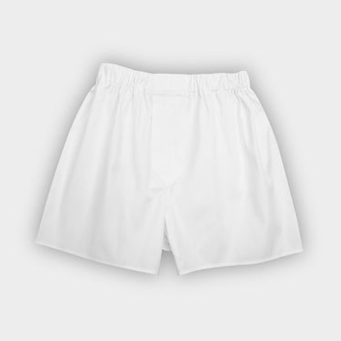 Plain White Pinpoint Oxford Cotton Boxer Shorts