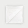 Plain White Silk Pocket Square with Shoestring Hem