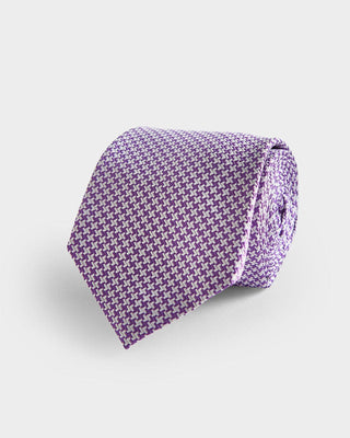 Purple Houndstooth Silk Tie