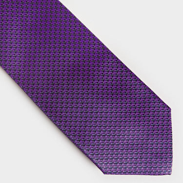 Purple & Navy Houndstooth Silk Tie