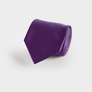 Purple & Navy Houndstooth Silk Tie
