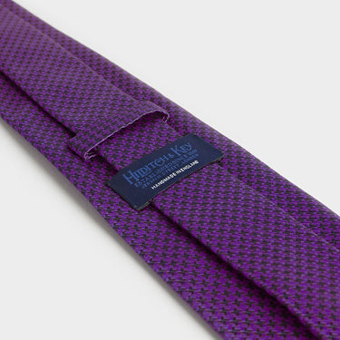 Purple & Navy Houndstooth Silk Tie