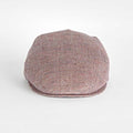 Red Basket Weave Cotton & Linen Flat Cap