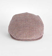 Red Basket Weave Cotton & Linen Flat Cap