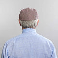 Red Basket Weave Cotton & Linen Flat Cap