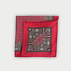 Red Miniature Floral Mosaic Silk Pocket Square