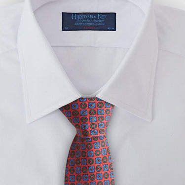 Red Mosaic Printed Silk Tie