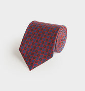 Red Mosaic Printed Silk Tie
