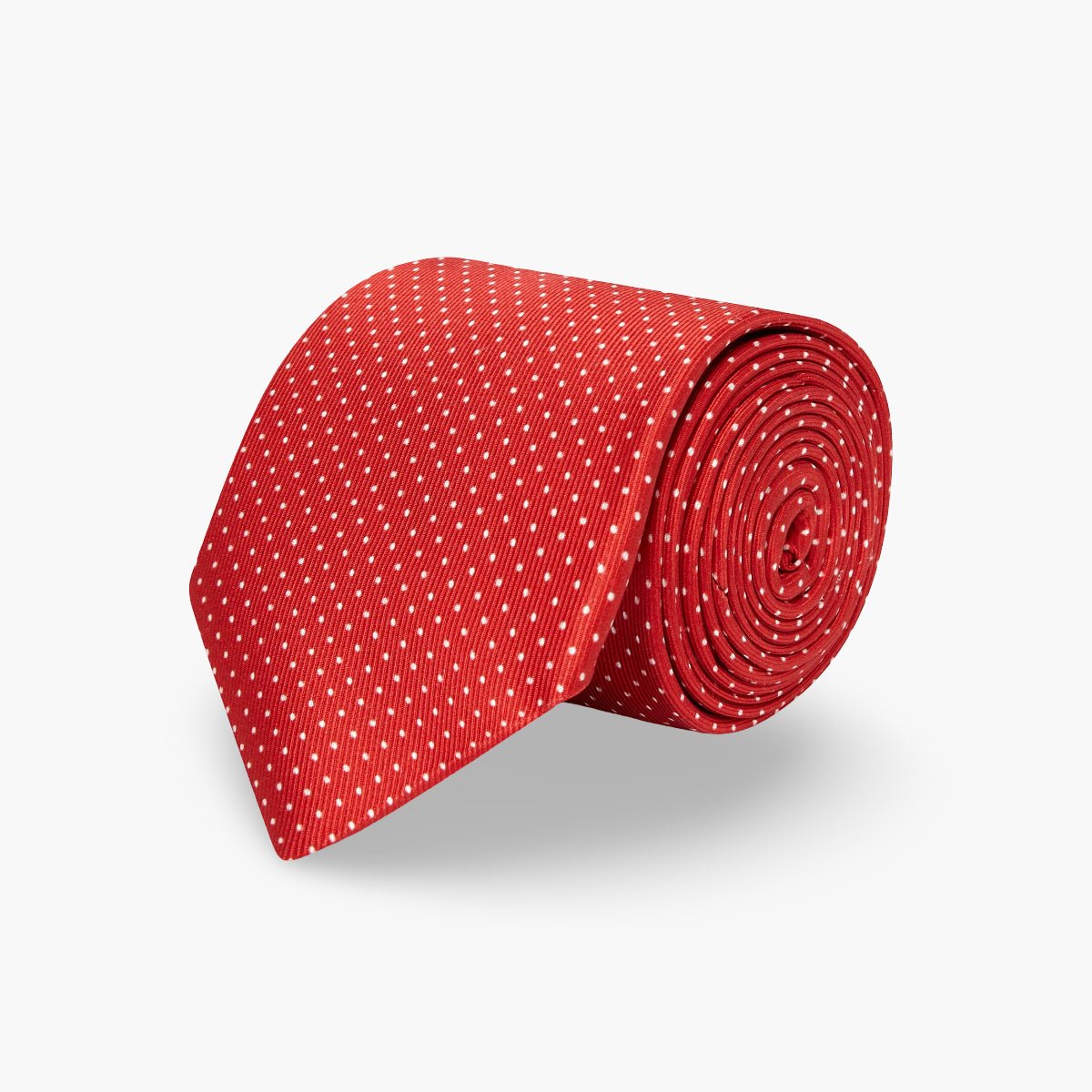 Red Printed Silk Tie Pin Spots