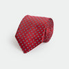 Red Repeated Floral Woven Silk Tie