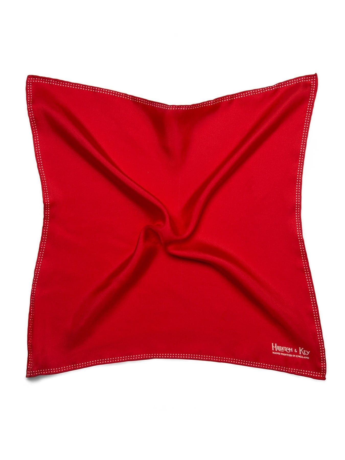 Red Silk Handkerchief with White Spots