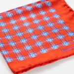 Red With Blue Multicheck Silk Handkerchief