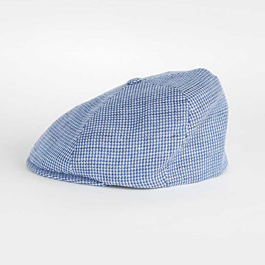 Royal Blue Basket Weave Cotton & Linen Toni Cap