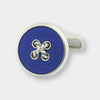 Royal Blue Enamel Sterling Silver Button Cufflinks