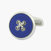 Royal Blue Enamel Sterling Silver Button Cufflinks