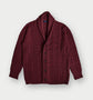 Russet Red Cable Knit Shawl Collar Cashmere Cardigan