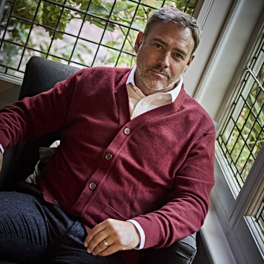 Russet Red Lightweight Cashmere Cardigan