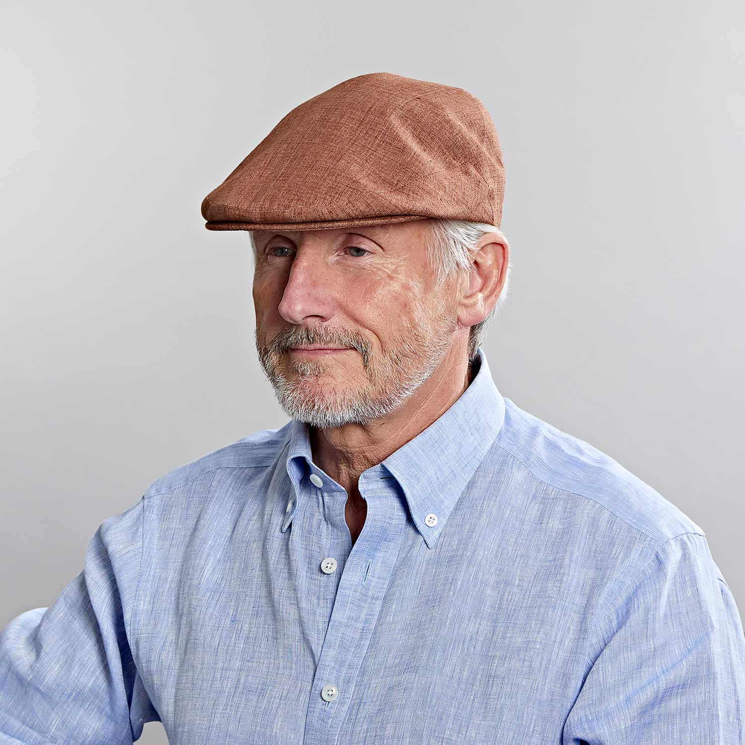 Plain Rust Linen Flat Cap | Bates Hatters of London – Hilditch & Key