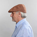 Rust Linen Flat Cap