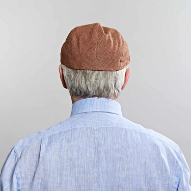 Rust Linen Flat Cap