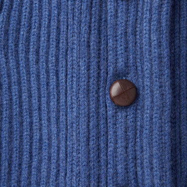 Shawl Collar Cashmere Cardigan - Blue