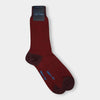 Short Dark Red Herringbone Cotton Socks