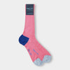 Short Pink Cotton Socks with Contrast Heel & Toe