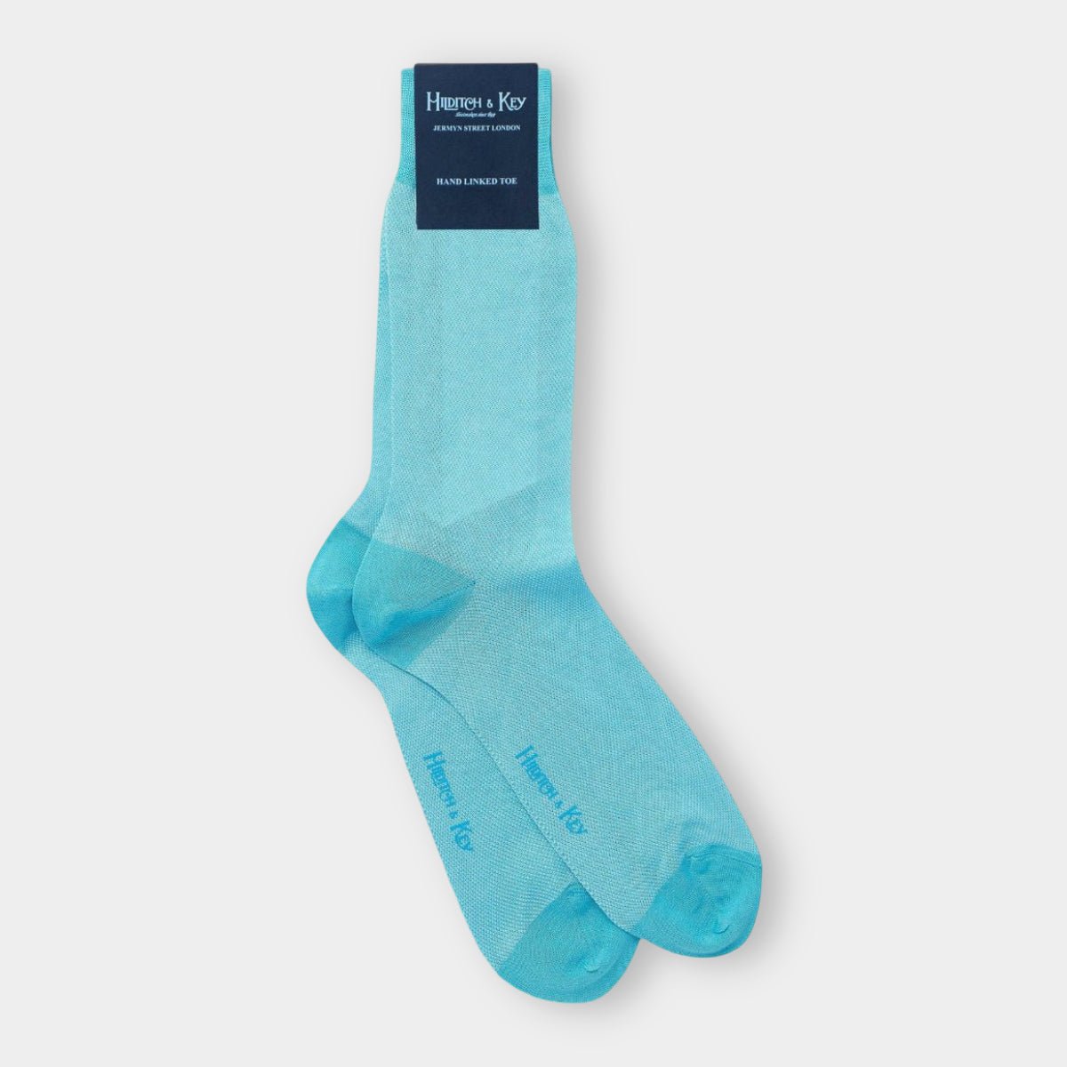 Short Turquoise & Pin Dot Cotton Socks