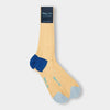 Short Yellow Cotton Socks with Contrast Heel & Toe