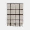 Silver & Chocolate Check Pure Cashmere Scarf