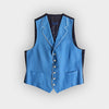 Single Breasted Blue Linen Waistcoat