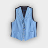 Single Breasted Light Blue Linen Waistcoat