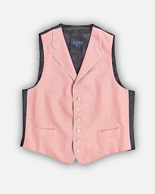 Single Breasted Light Pink Linen Waistcoat