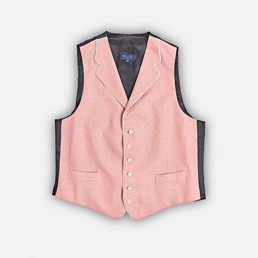 Single Breasted Light Pink Linen Waistcoat