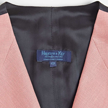 Single Breasted Light Pink Linen Waistcoat